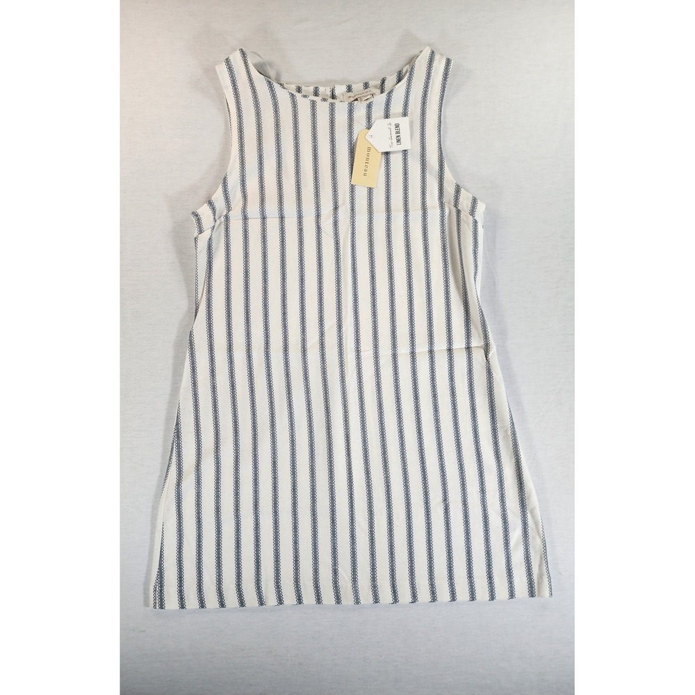 Monteau Los Angeles Shift Dress Womens Large Striped Linen Blend Sleeveless Boho
